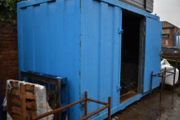 *Steel Site Security Cabin with Lifting Eyes, Forklift Tine Slots, and Single Side Door 12ft x 6ft