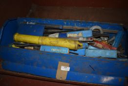 *Blue Toolbox Containing Assorted Drill Bits etc.