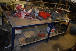 *Engineers Workbench Containing 7” Cutting Discs, Warning Taps, Fire Bell, Bearings, etc.