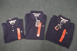 *Three Crew Clothing Polo Shirts Size M