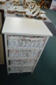 Four Drawer Basket Storage Unit