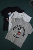 Three Disney Mickey Mouse Kid's T-Shirts Size: 7-8