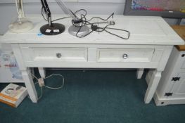 White Painted Two Drawer Hall Table