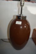 *Elstead Brown Pottery & Chrome Table Lamp Base