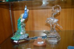 Peacock Figure, Glass Dancer, etc.