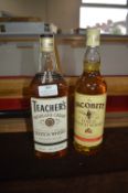 Teacher's Scotch Whisky, and Jacobite Scotch Whisk