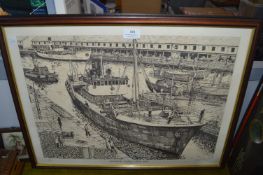 Signed Framed Hull Trawler Print by Gregg 