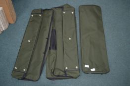 Four Green Canvas Golf Bags