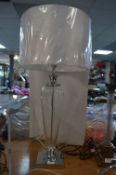 *Dar Chrome & Glass Table Lamp with Light Grey Sha