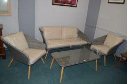 Rattan Effect Conservatory Suite Comprising Two Se