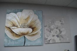 Two Floral Wall Canvases