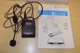 * Sennheiser SK100 Body Pack G2E, range 830-866MHz, Sennheiser ME3 headset