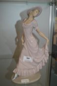 Lladro Nao Figure of a Girl in a Pink Dress