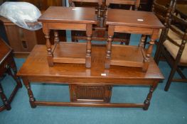 Old Charm Oak Linenfold Coffee Table with Matching