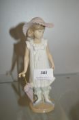 Lladro Nao Figure of a Girl with a Parasol