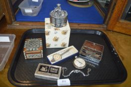 Small Collectibles Including Pocket Watches, Map M