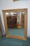 Large Gilt Framed Beveled Edge Mirror