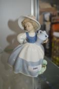 Lladro Nao Figure of a Girl with a Bottle