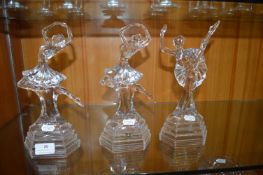 Three RCR Rock Crystal Dancing Figures