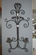 Wrought Iron Wall Mounted Candelabra