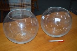 Two Large Glass Vases
