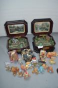 Two Thomas Kincaid Music Boxes, plus Teddy Bear Or