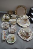 Assorted Vintage Tableware Including Royal Staffor