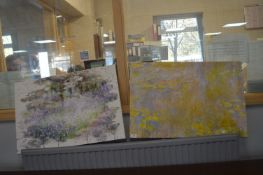 Pair of Canvas Wall Art Abstract Prints