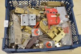 Quantity of Various Locks, and a Box of Assorted Screws, Drill Bits, etc.