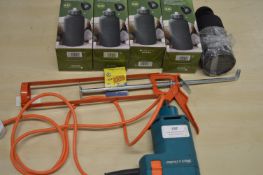 Black & Decker Router, Aluminium Caulk Gun, and Four 500ml Drinks Bottles