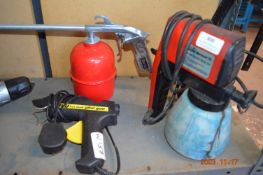 Super Sprayer 85 Electric Spray Gun, Clarke Spray Gun, and a UHU Hot Glue Gun