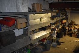 *Quantity of Assorted Fixings, Electric Motors, Flexible Ducting, Soldering Irons, Springs, Pipe