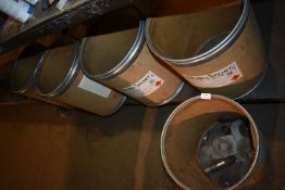 *Five Cardboard Storage Boxes Including One Containing Steel Flanges