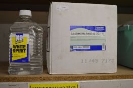 2x 5L of 2C Glass Machine Rinse Aid, and One Part and One 2L Bottles No Nonsense White Spirit