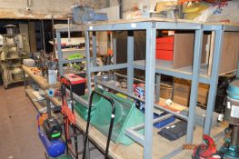 *152x55cm Metal Workbench with Plywood Top, and Record No. 4 Vice