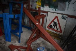 *Assorted Prefabricated Steel Jigs and Framework in Red Oxide and Blue Paint