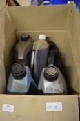 *Five Assorted Part Bottles of Engine Oil