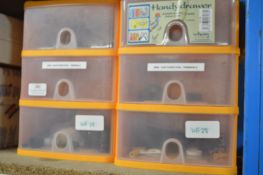 *Contents of Shelf to Include Two Handy Drawers, Part Roll of Climate Seal, Consumer Units, and Four