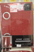*Home Living Lined Eyelet Curtains 66” width 90” drop