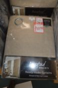 *Beresford Cavendish Natural Lined Eyelet Curtains 66” x 54” drop