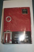 *Home Living Red Lined Eyelet Curtains 90” x 90” drop