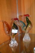 Two Murano Glass Cockerels