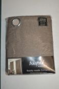 *Beresford Cavendish Taupe Lined Eyelet Curtains 90” x 54” drop