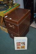 Leather Effect Storage Boxes Containing Cookery Ma