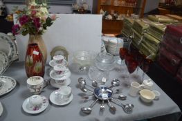 Vases, Glassware, and a Kitchen Clock etc.