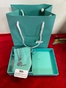 Tiffany Style Sterling Silver Padlock and Chain