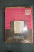 *Single Woven Blackout Heated Door Curtain in Pink 66” x 84” drop