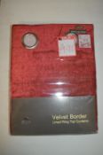 *Lovelle Velvet Border Lined Eyelet Curtains 45” x 54” drop