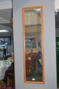 Retro Teak Beveled Edge Mirror