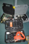 Nutool Hammer Drill, Bosch Drill, and a Black & De